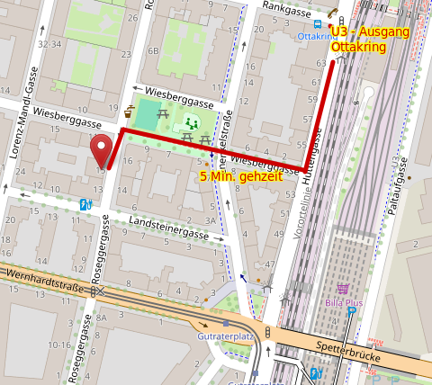 Standortkarte Claudia Art, Roseggergasse 15, 1160 Wien